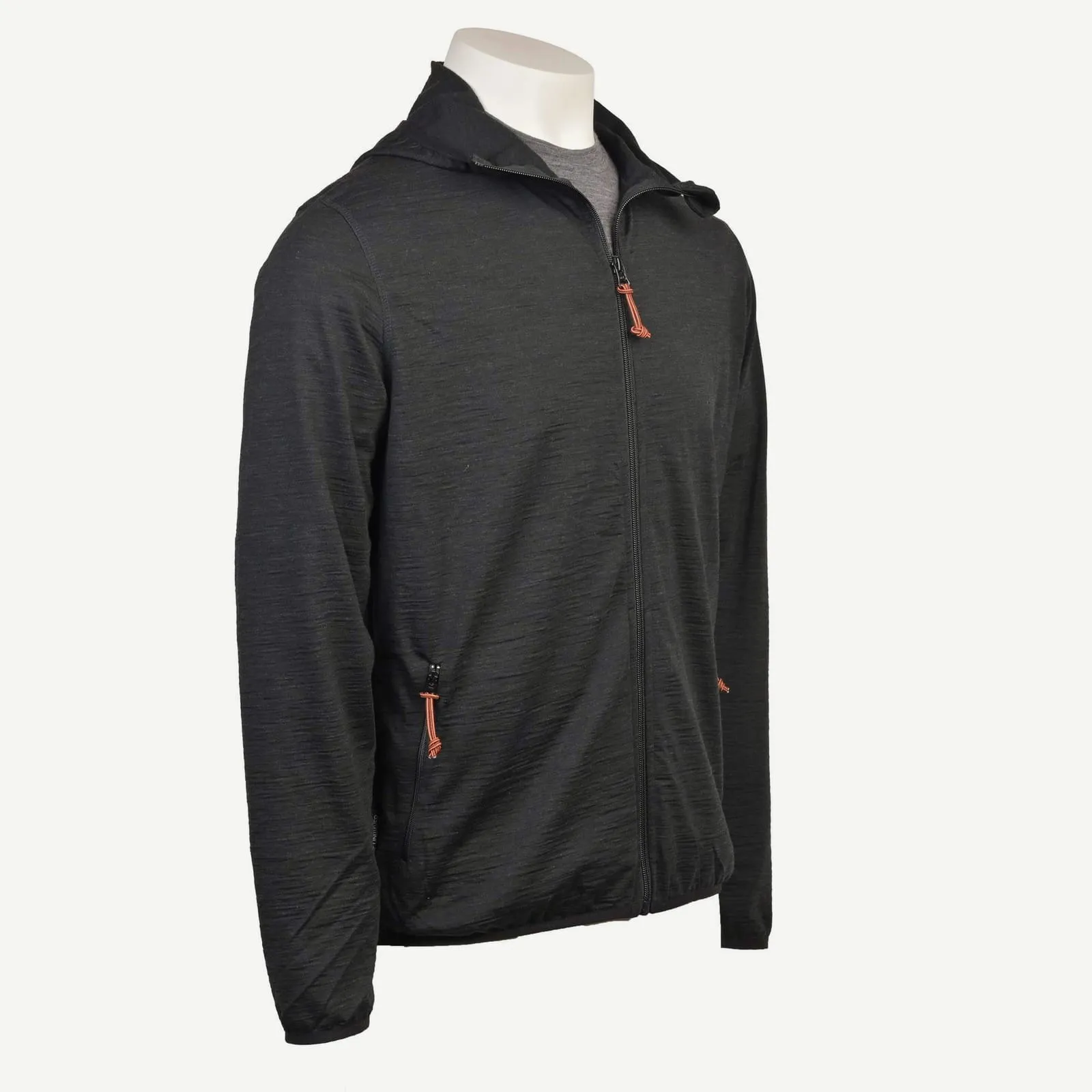Muški full-zip merino duks sa kapuljačom 190 — Crna (2)