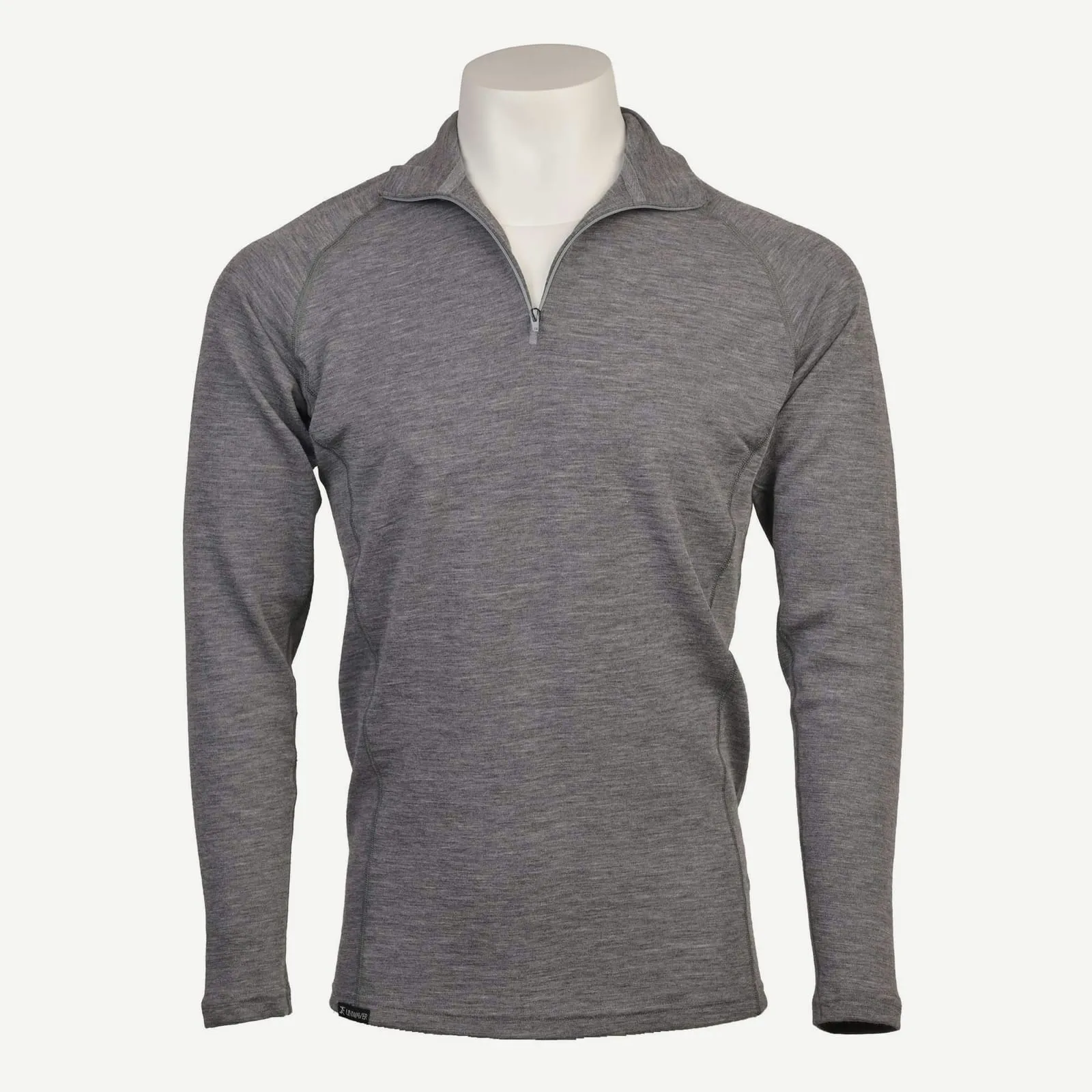 Muški merino polu-zip aktivni veš 220 — Tamno siva (2)