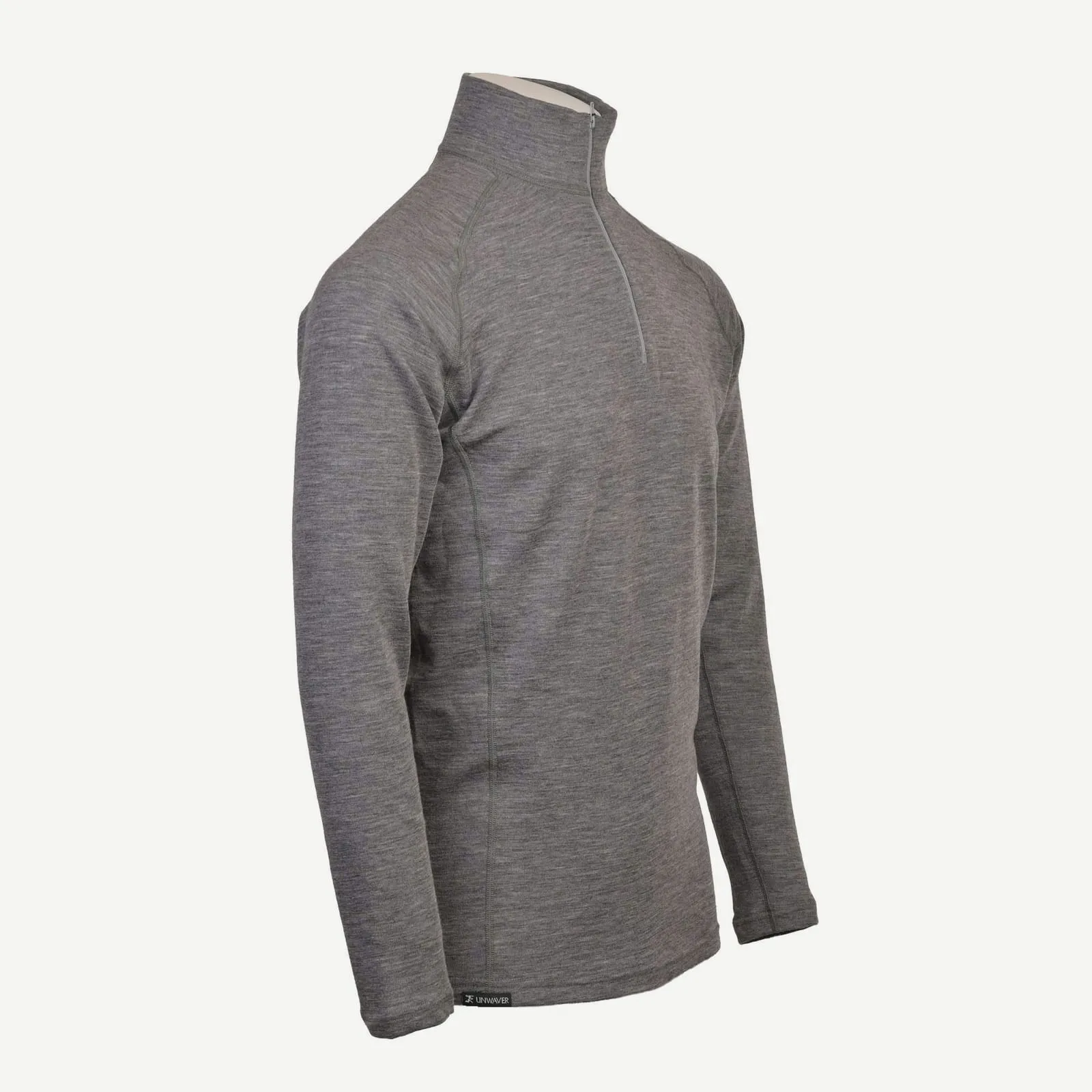 Muški merino polu-zip aktivni veš 220 — Tamno siva (3)