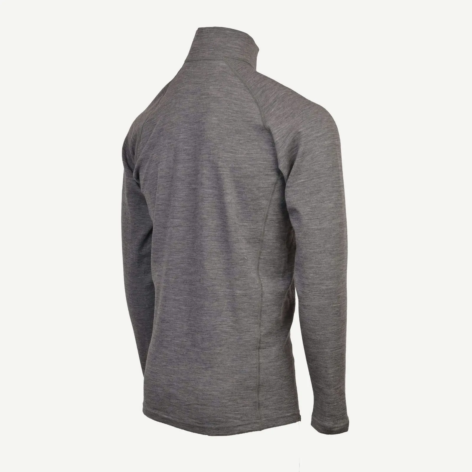 Muški merino polu-zip aktivni veš 220 — Tamno siva (4)