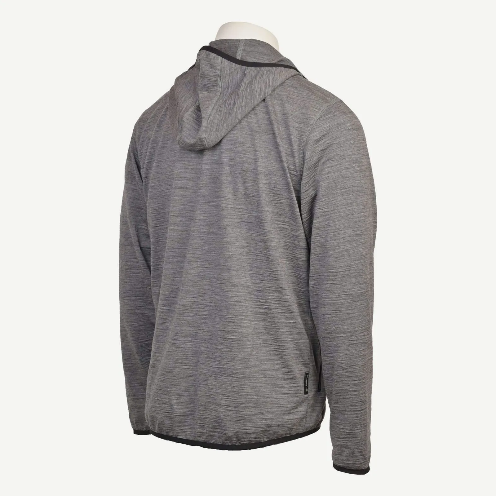 Muški full-zip merino duks sa kapuljačom 190 — Tamno siva (3)